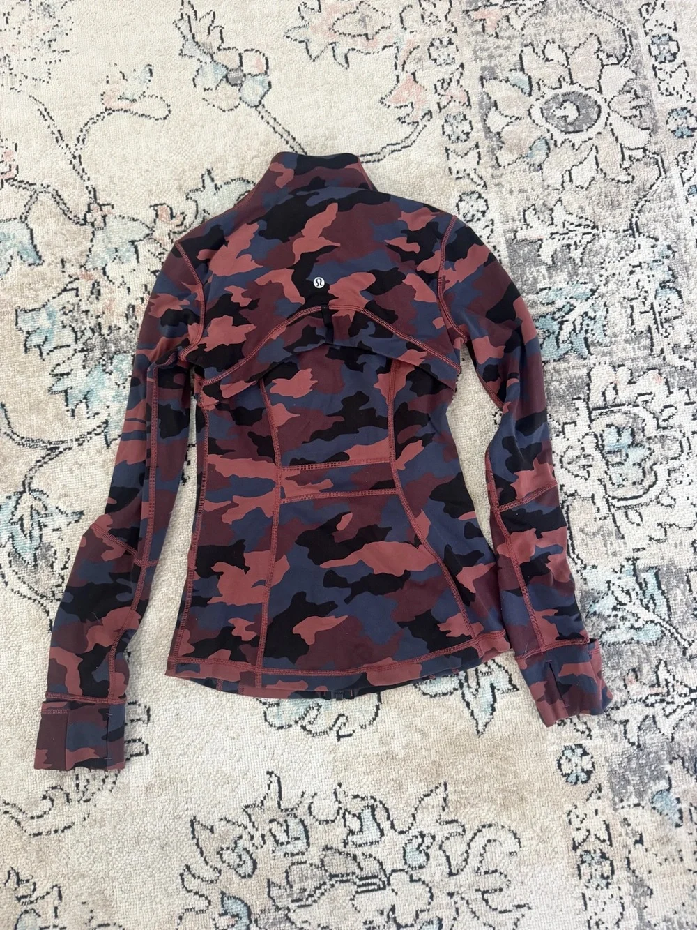 lululemon athletica Rust and Black Camo Zip-Up Jacket